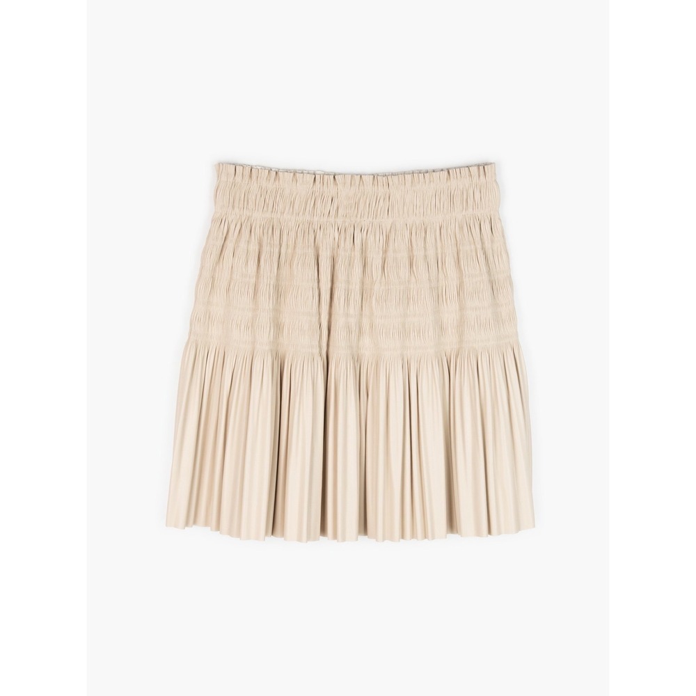 Zara Beige Smocked Mini Skirt Flared P
